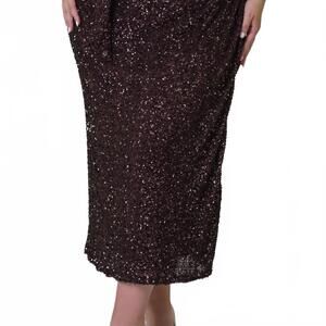 NEW NEVER FULLY DRESSED jaspre sequin skirt in chocolate